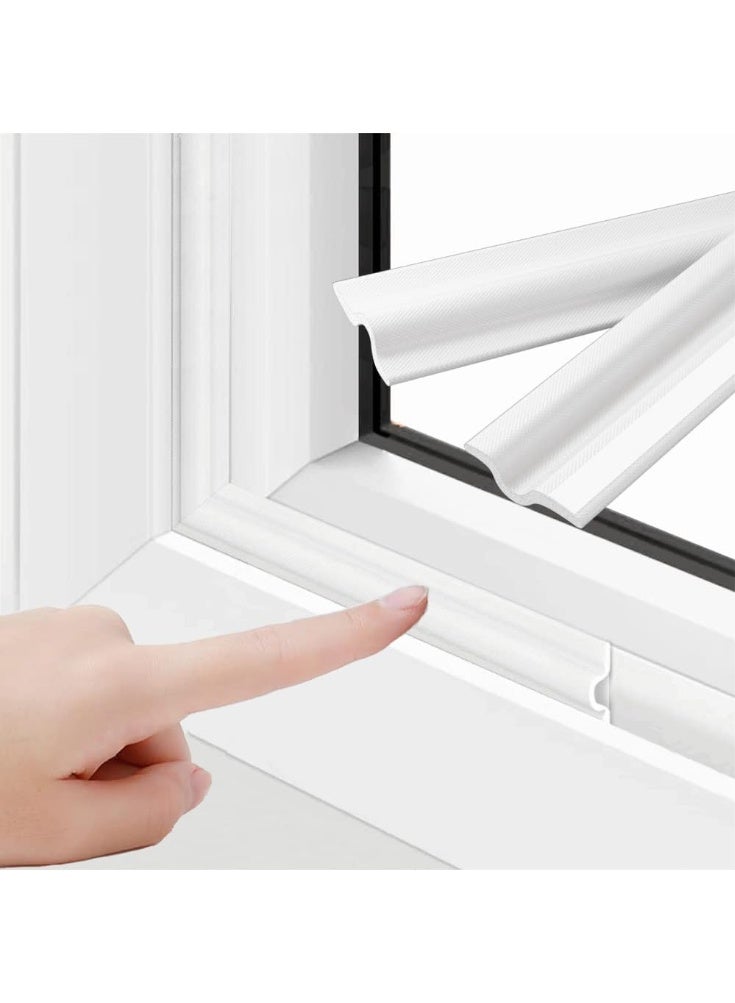 OSHIMA Window Door Weather Stripping, Window and Door Insulation Soundproofing, Door Draft Stopper, elf-Adhesive Cuttable Seal Strip, Self-Adhesive PU Foam 4M Weather Stripping (White) - Image 1